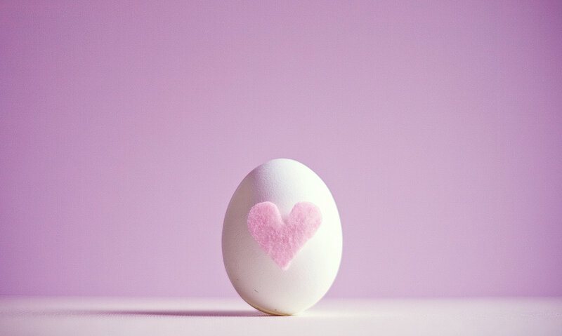 White Egg with Heart