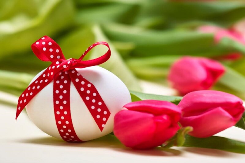 White Egg with Ribbon