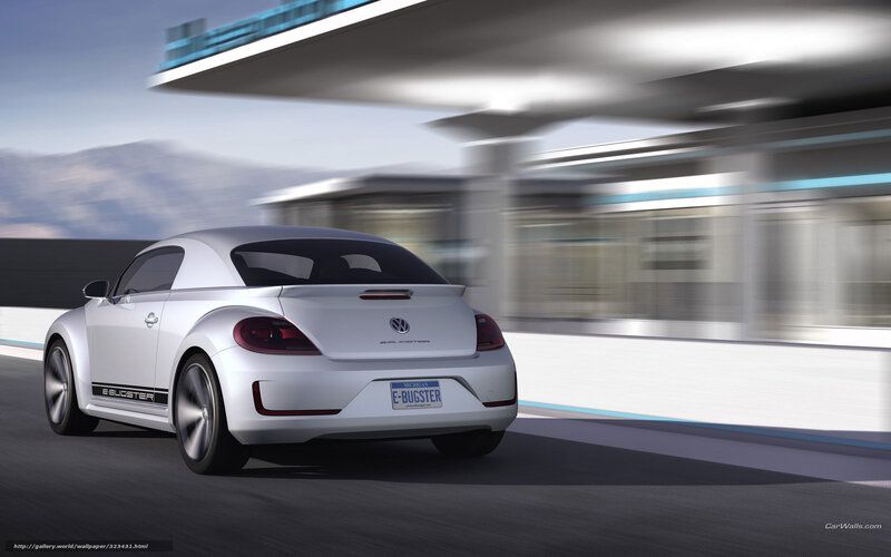 White electric Beetle in motion