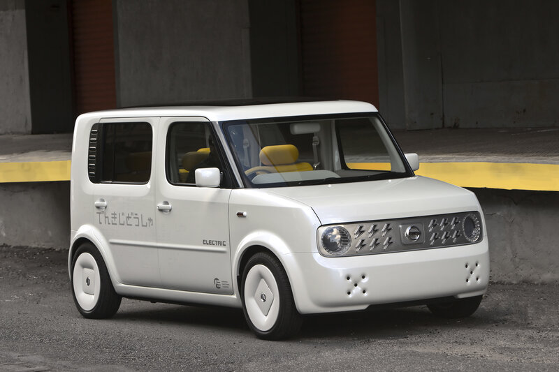 White electric car concept