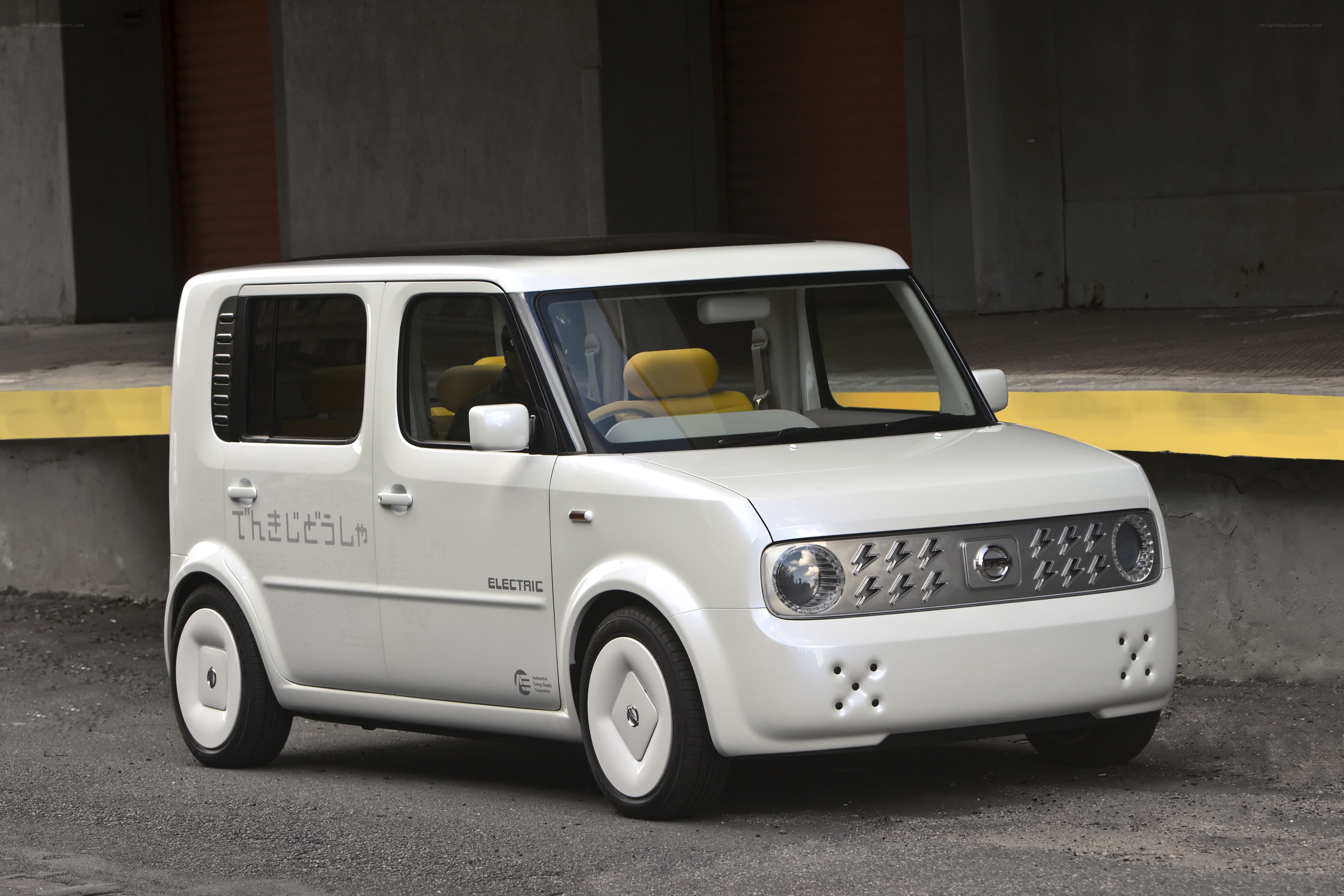 White electric car concept