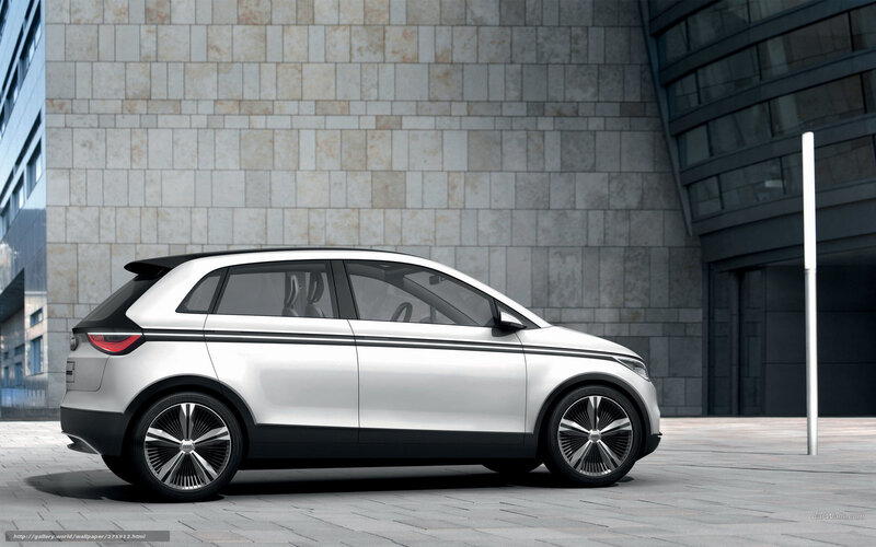 white electric car concept