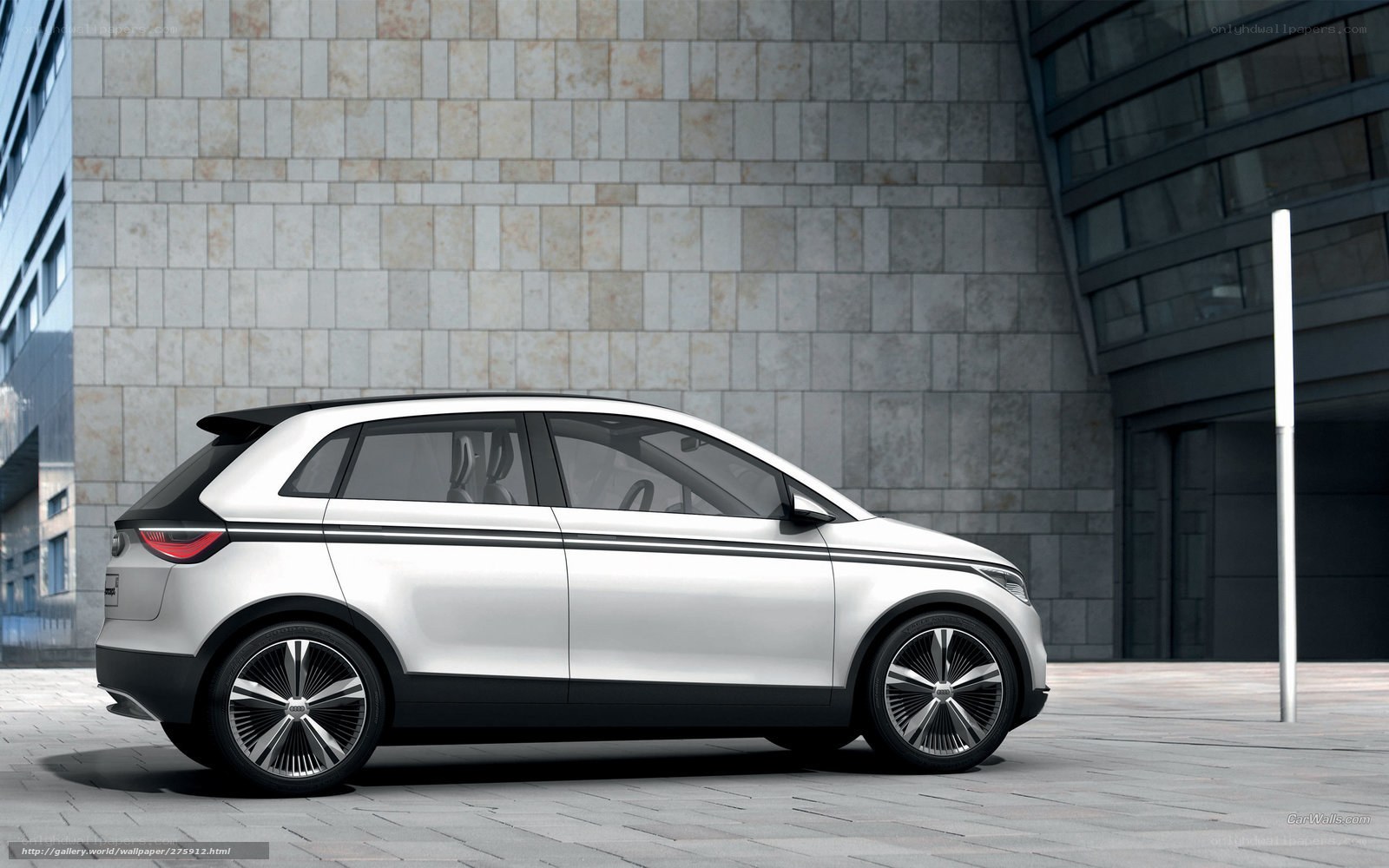 white electric car concept