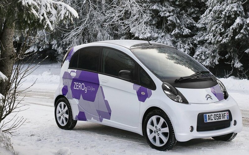 White Electric Car