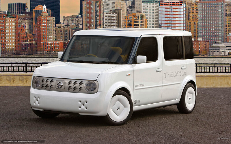 White Electric Car — Urban