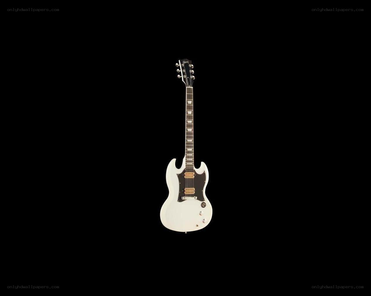 white electric guitar