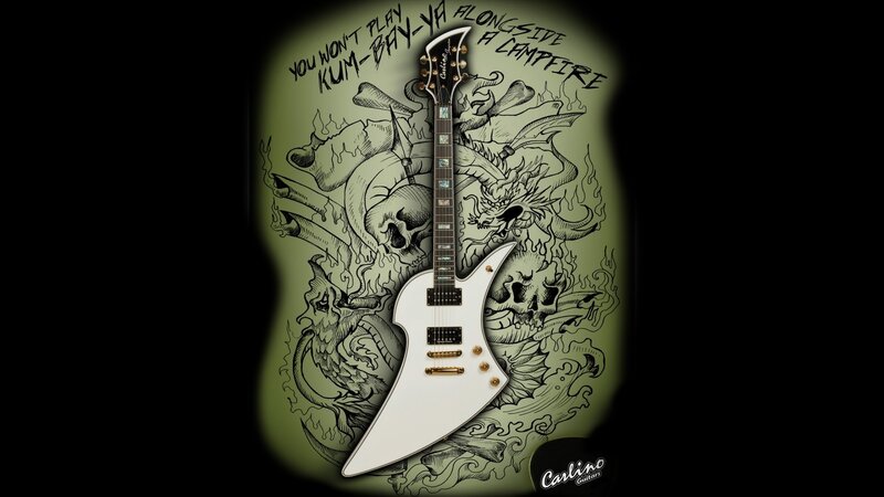 White Electric Guitar — Black, Dark