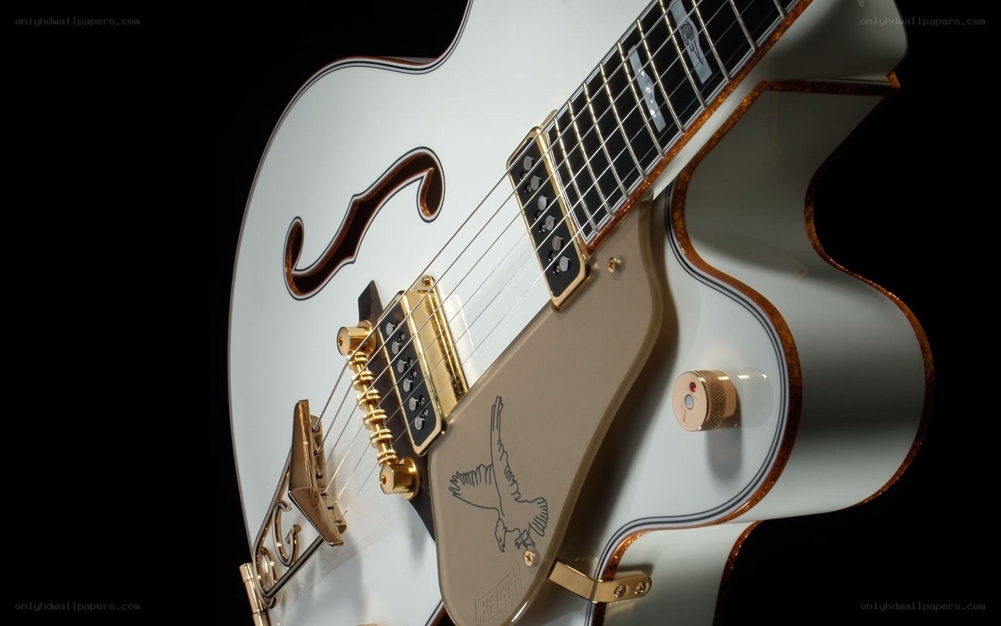 white electric guitar close-up