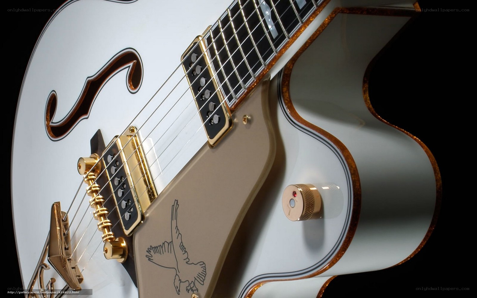 white electric guitar close-up