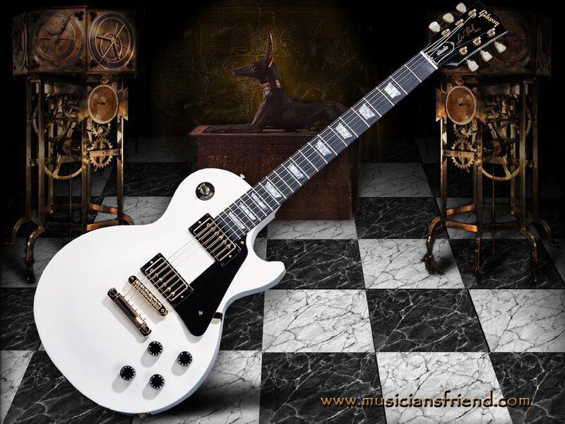 White Electric Guitar — Dramatic, Photograph