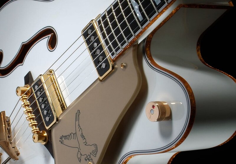 White Electric Guitar — Dramatic