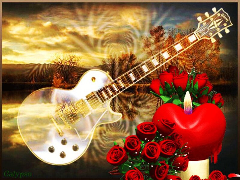 White Electric Guitar — Red