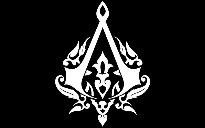 White Emblem on Black — Dramatic, Vector Art