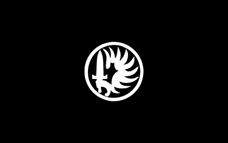White Emblem on Black — Minimalist