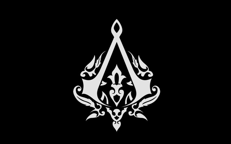 White Emblem on Black