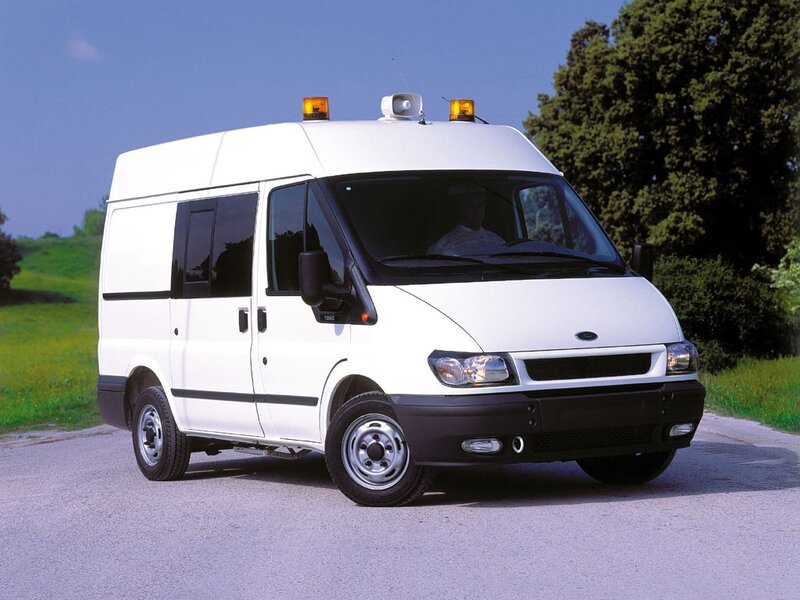 white emergency van on road
