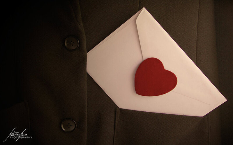 White Envelope with Heart