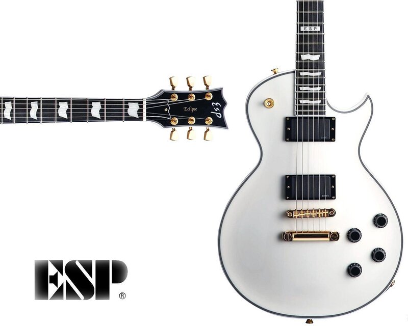 White ESP Eclipse guitar