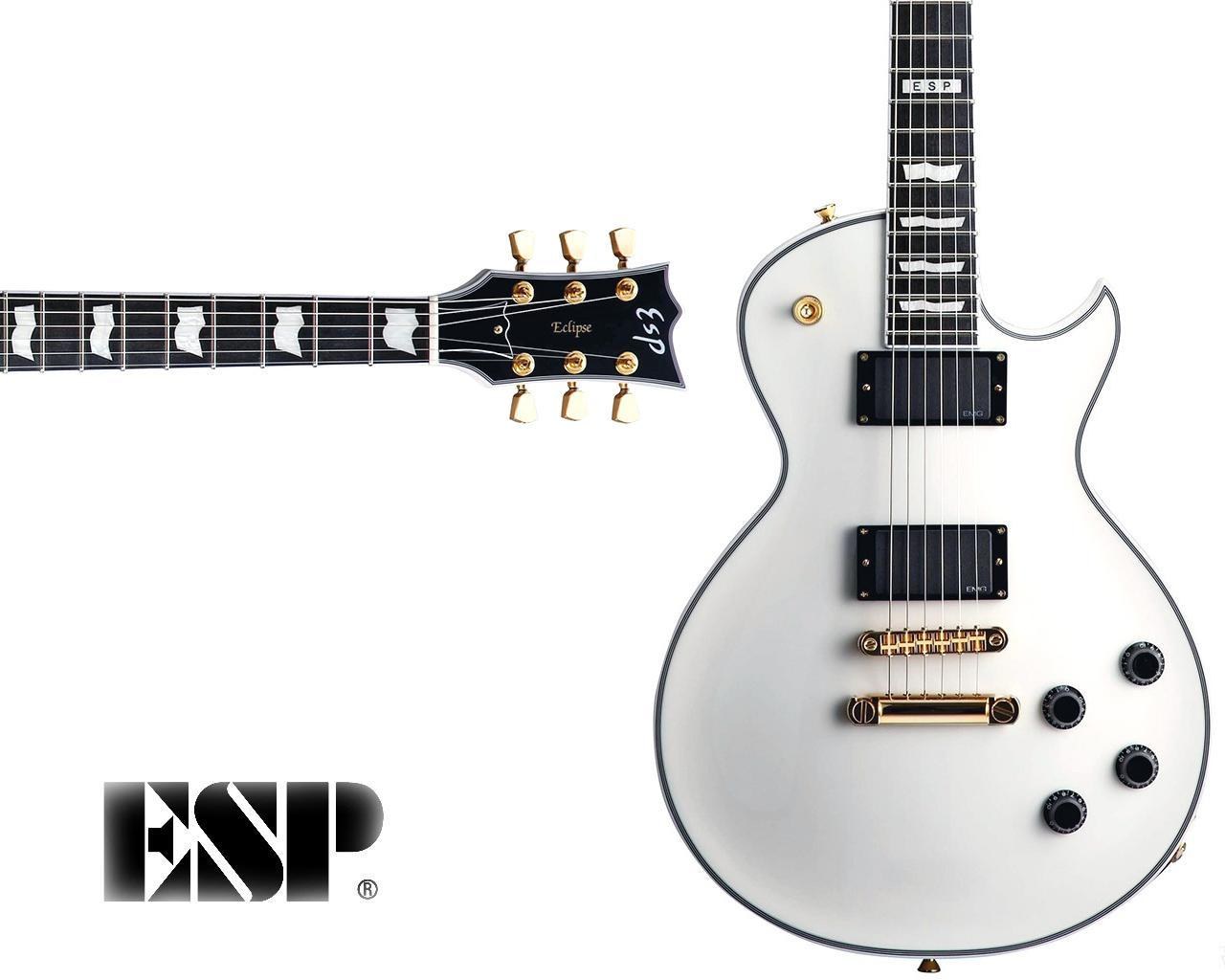 White ESP Eclipse guitar