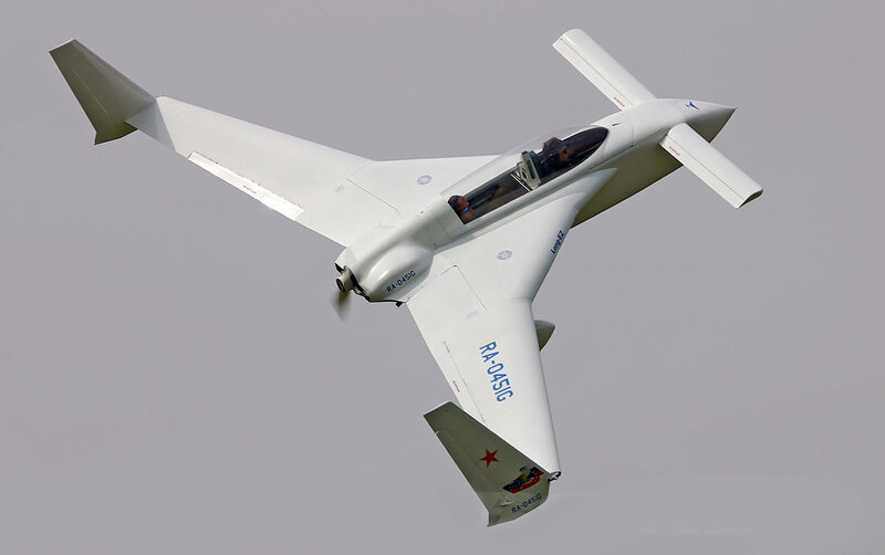 White experimental aircraft in flight