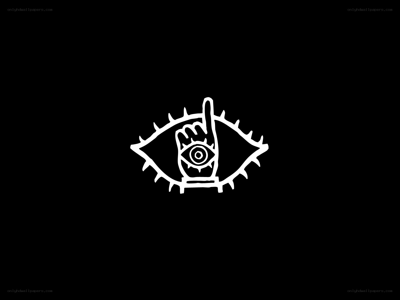 white eye symbol on black