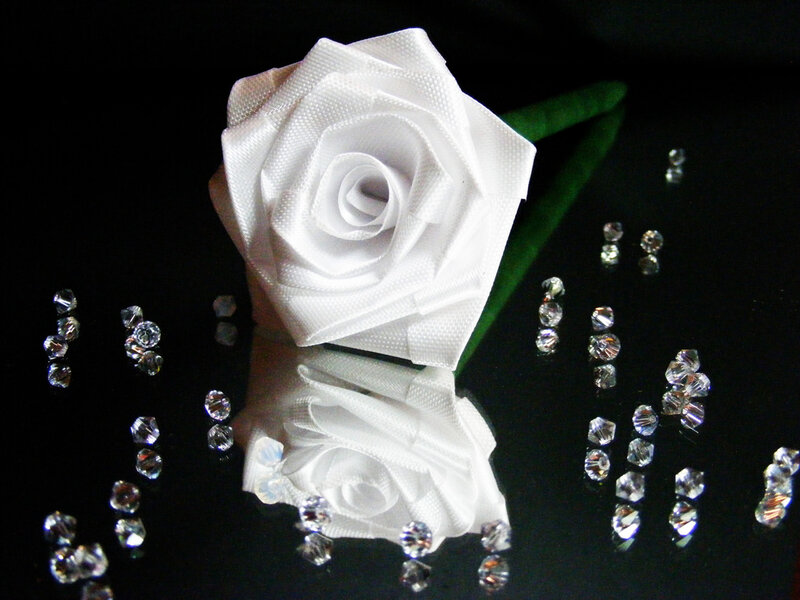 White Fabric Rose