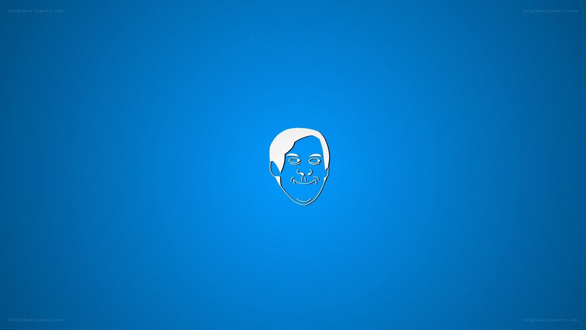 white face icon on blue