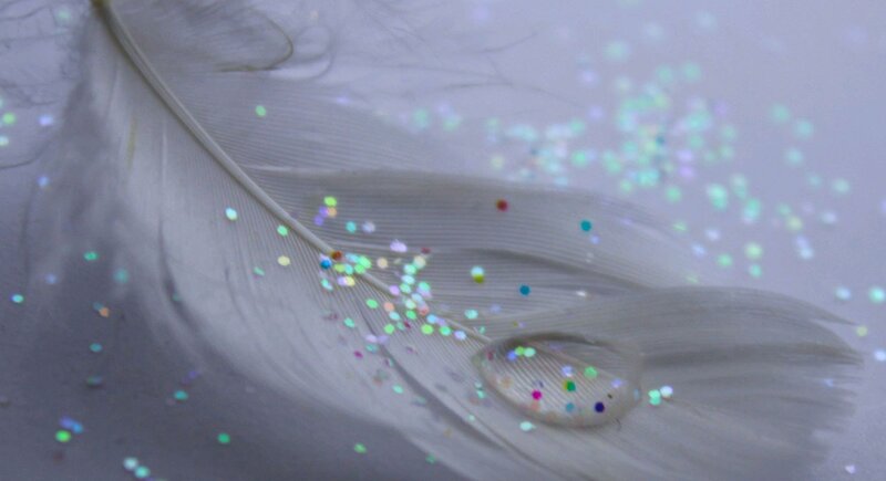 White Feather with Glitter