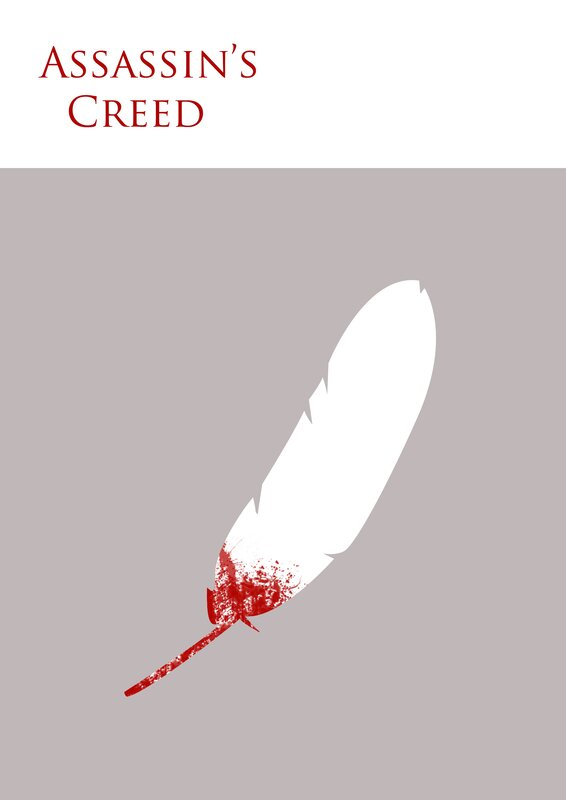 White Feather with Red Stain