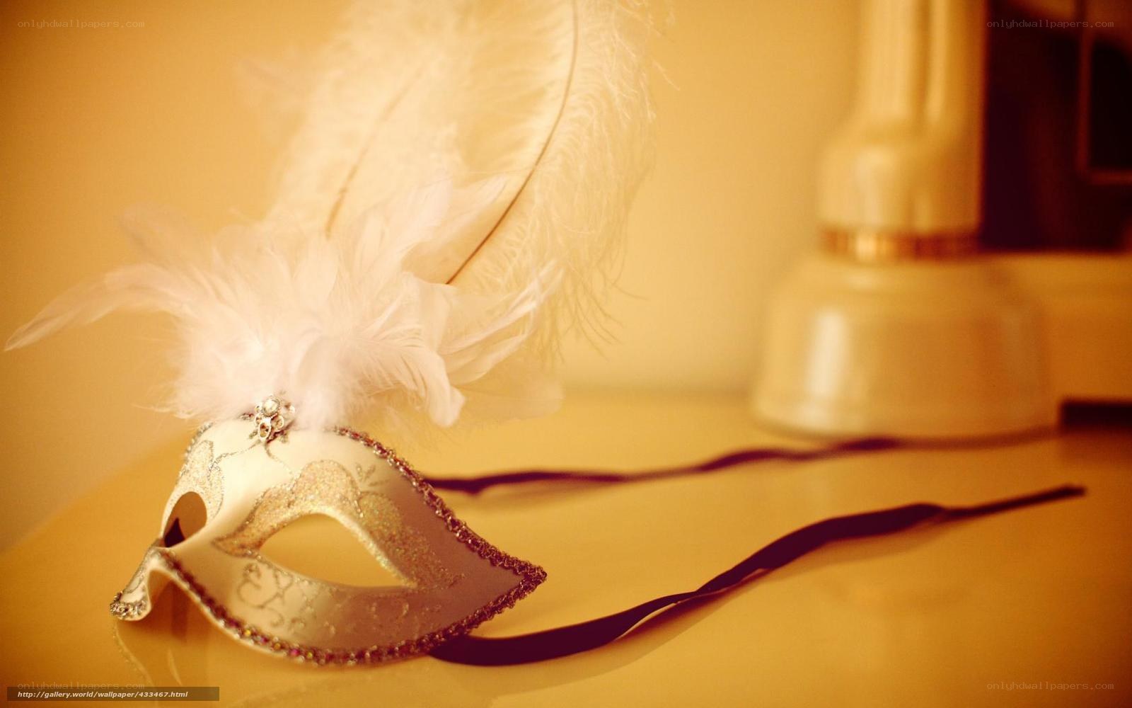 White feathered masquerade mask