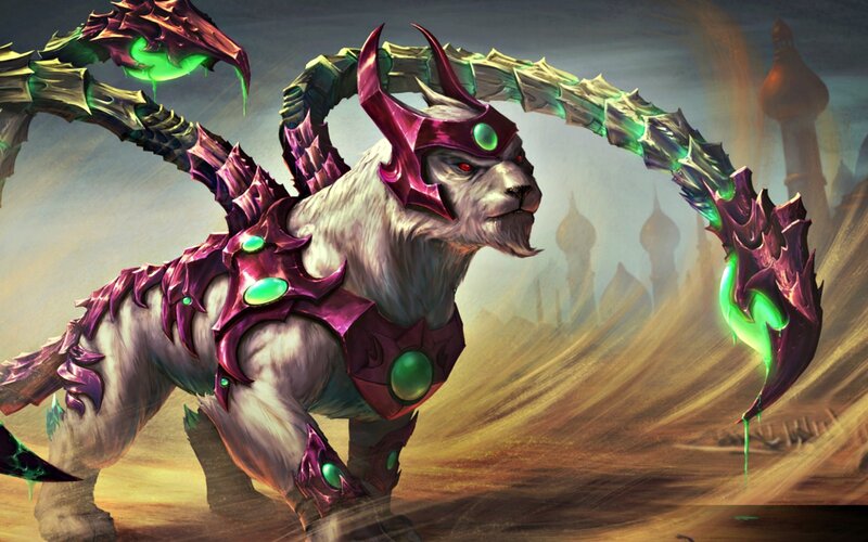 White Feline Creature — Purple