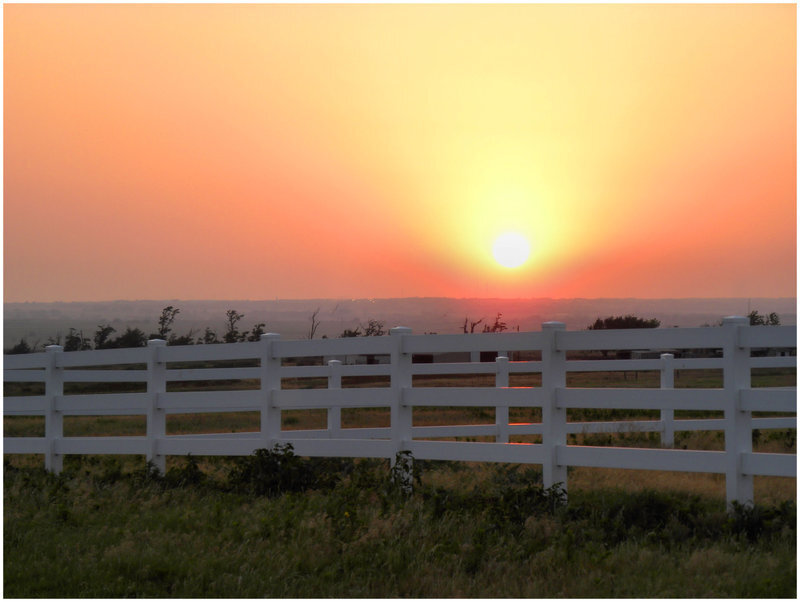 White Fence at Sunset