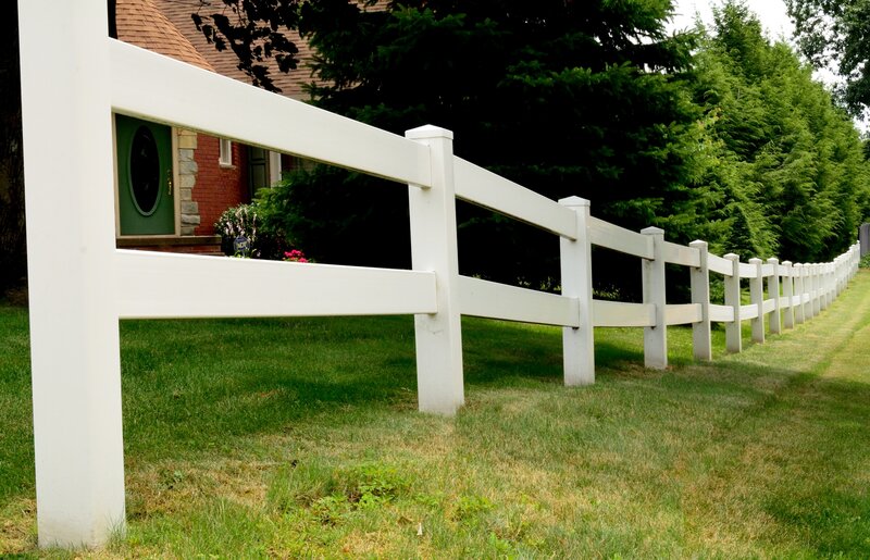 White Fence in Yard — Calm