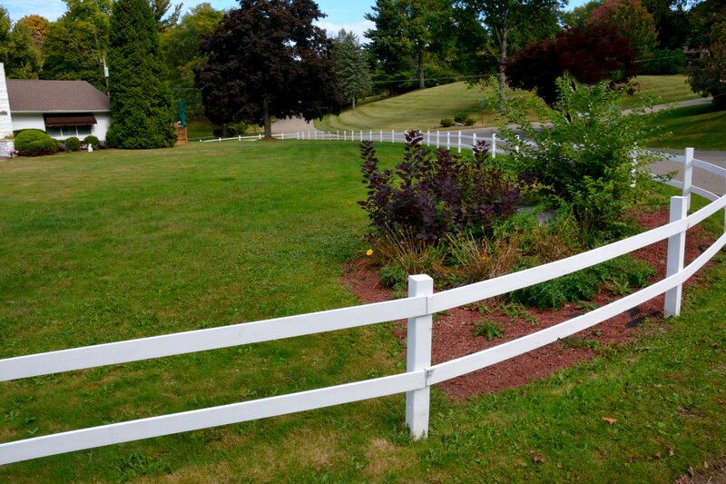 White Fence in Yard — Green