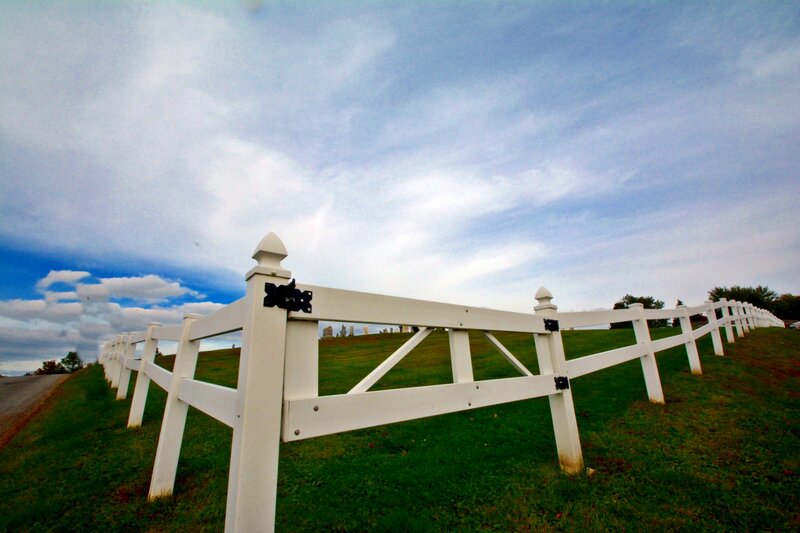White Fence on Hill — Green