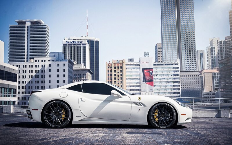 White Ferrari Car — Dramatic, Afternoon