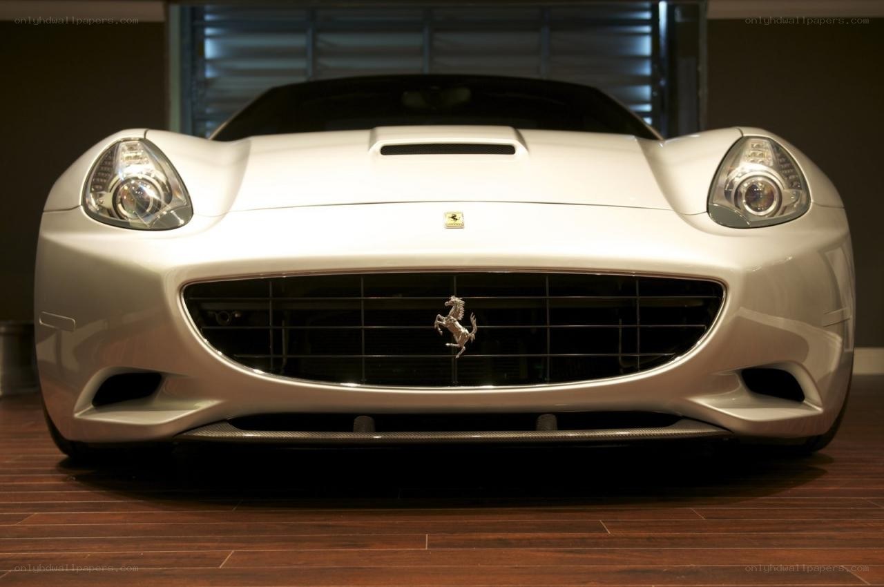 white ferrari car front view