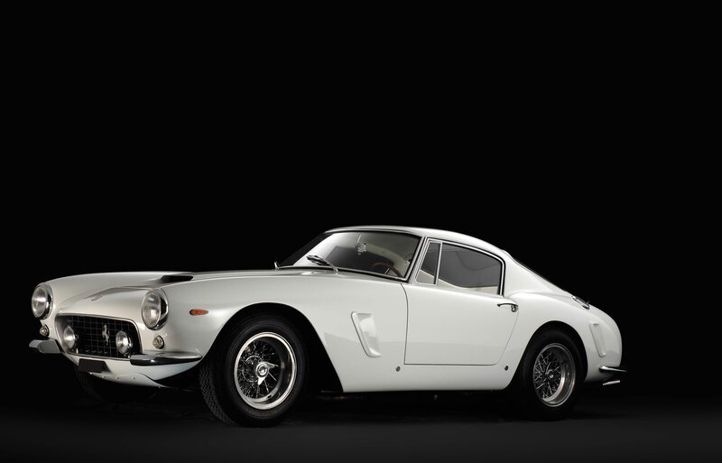 White Ferrari classic car