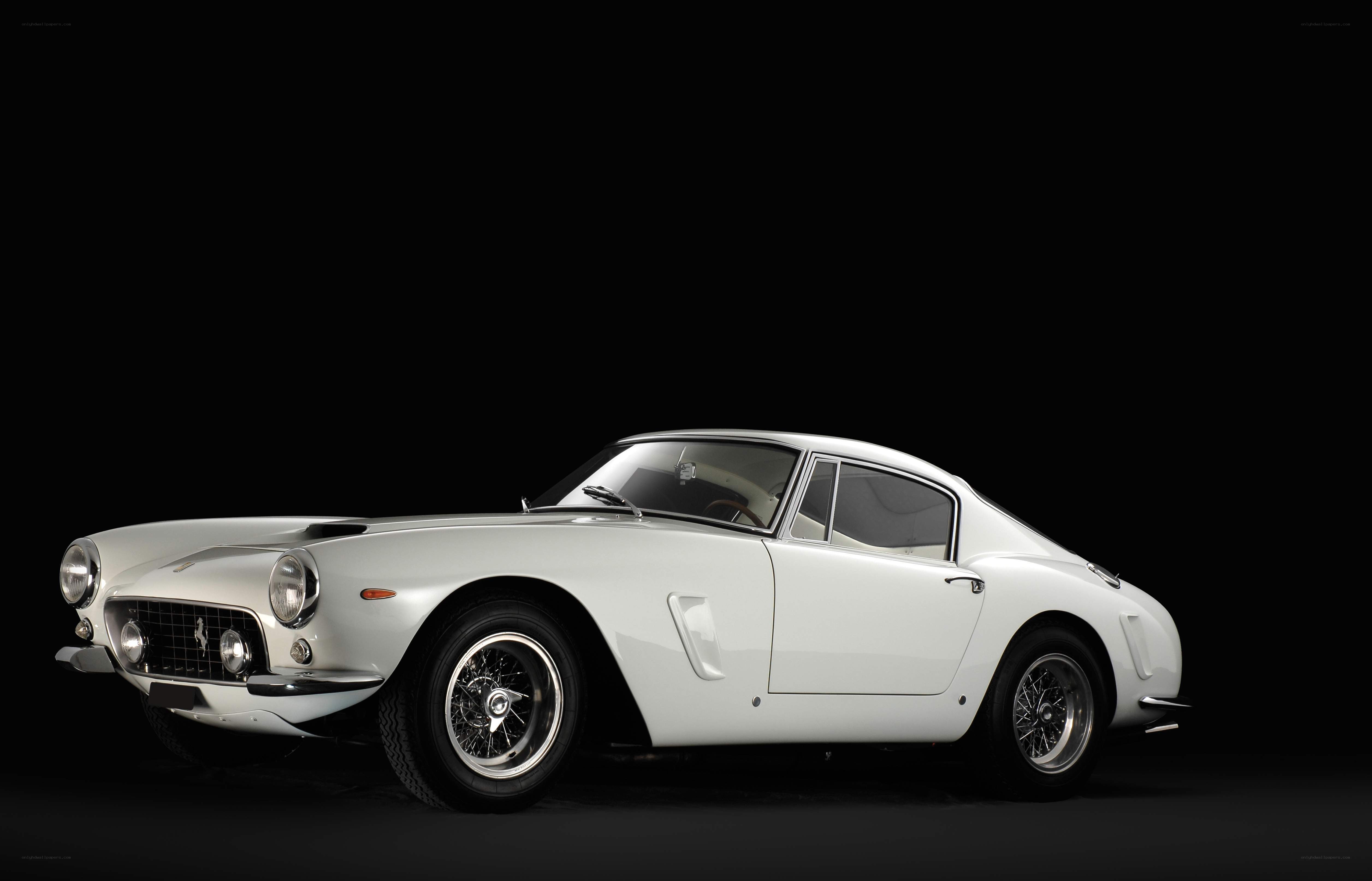 White Ferrari classic car