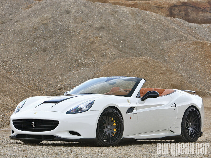 White Ferrari Convertible — Dramatic, Photograph
