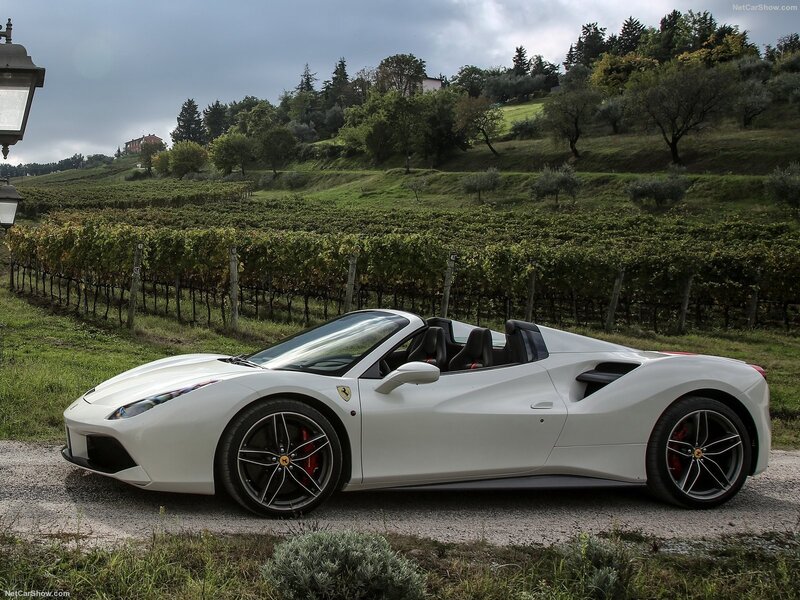 White Ferrari Convertible — Serene, Afternoon