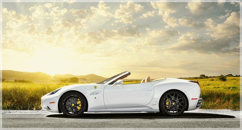 White Ferrari Convertible — Serene