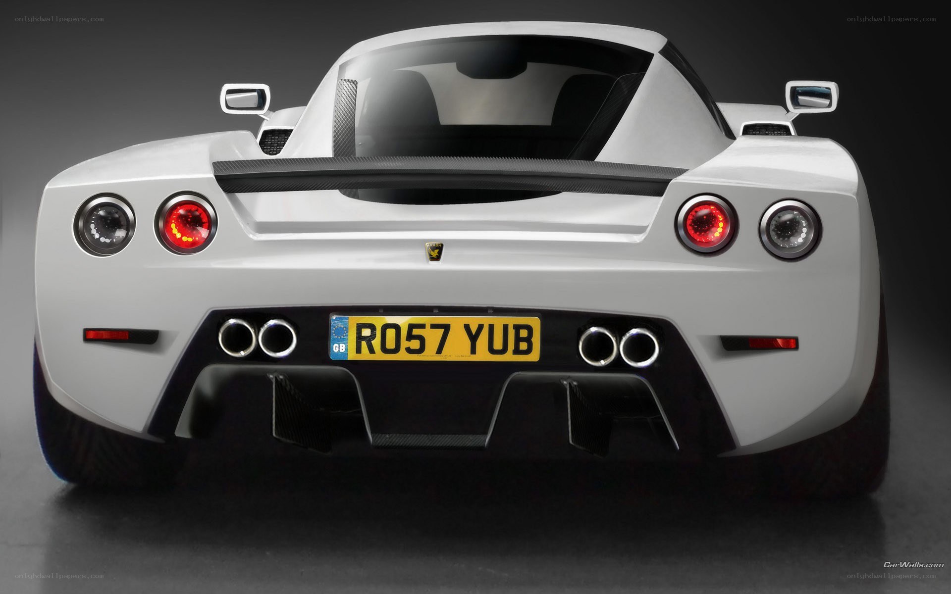 white ferrari enzo rear view