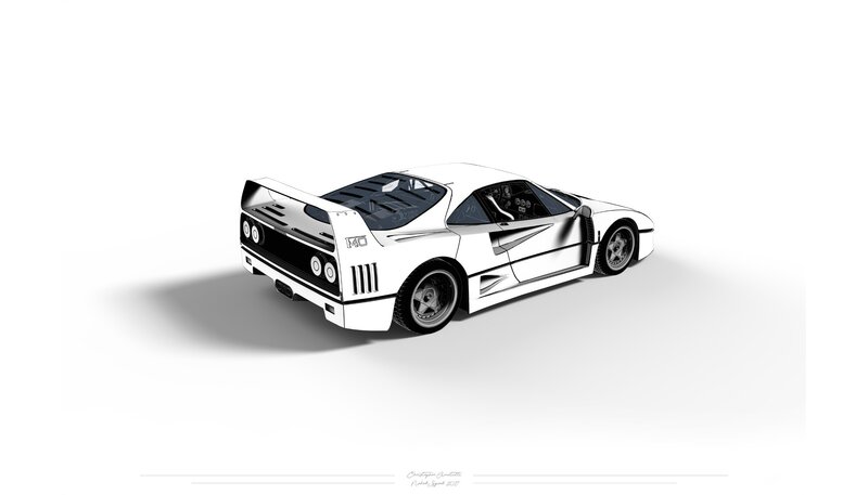 White Ferrari F40 — Clean