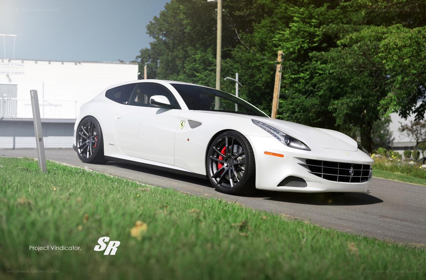 White Ferrari FF on a road