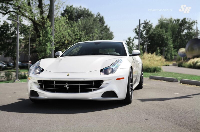 White Ferrari FF parked outdoors