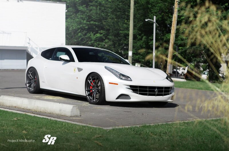 White Ferrari FF parked