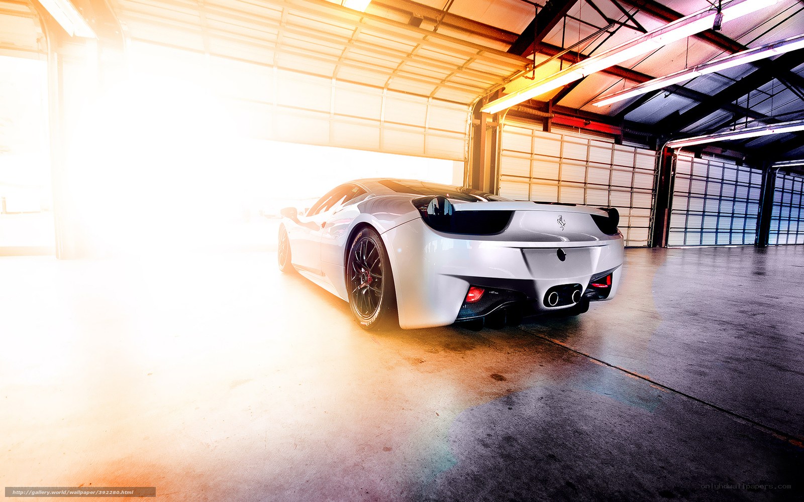 White Ferrari in Garage
