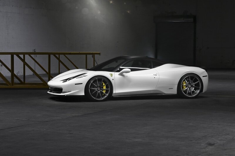 White Ferrari in warehouse