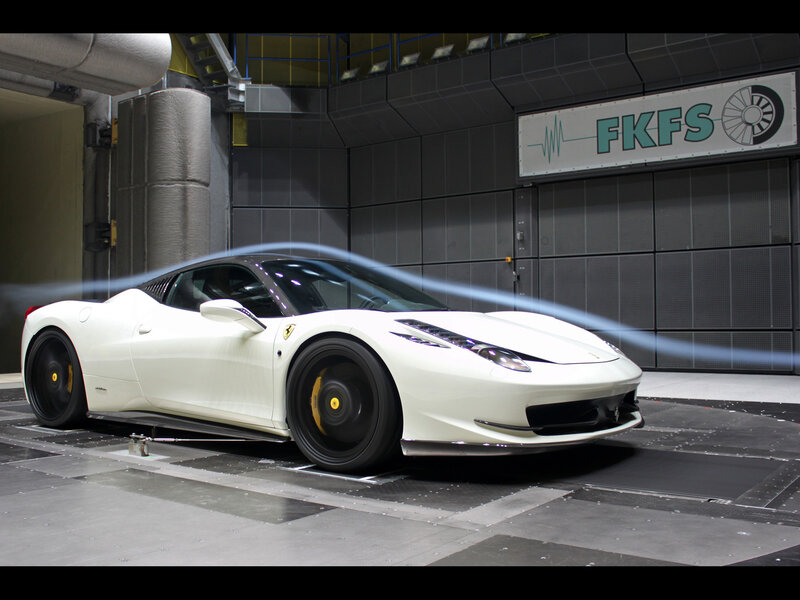 White Ferrari in Wind Tunnel — Technical